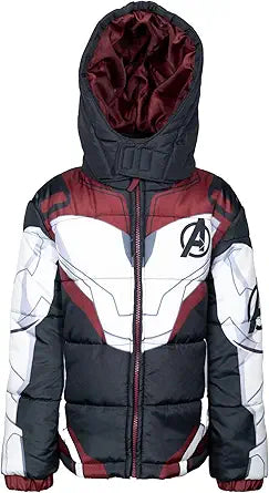 Marvel Avengers Zip Up Winter Coat for Kids - Puffer Jacket