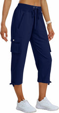 MoFiz Womens Cargo Capris Pants Loose Fit Casual Hiking - Lightweight