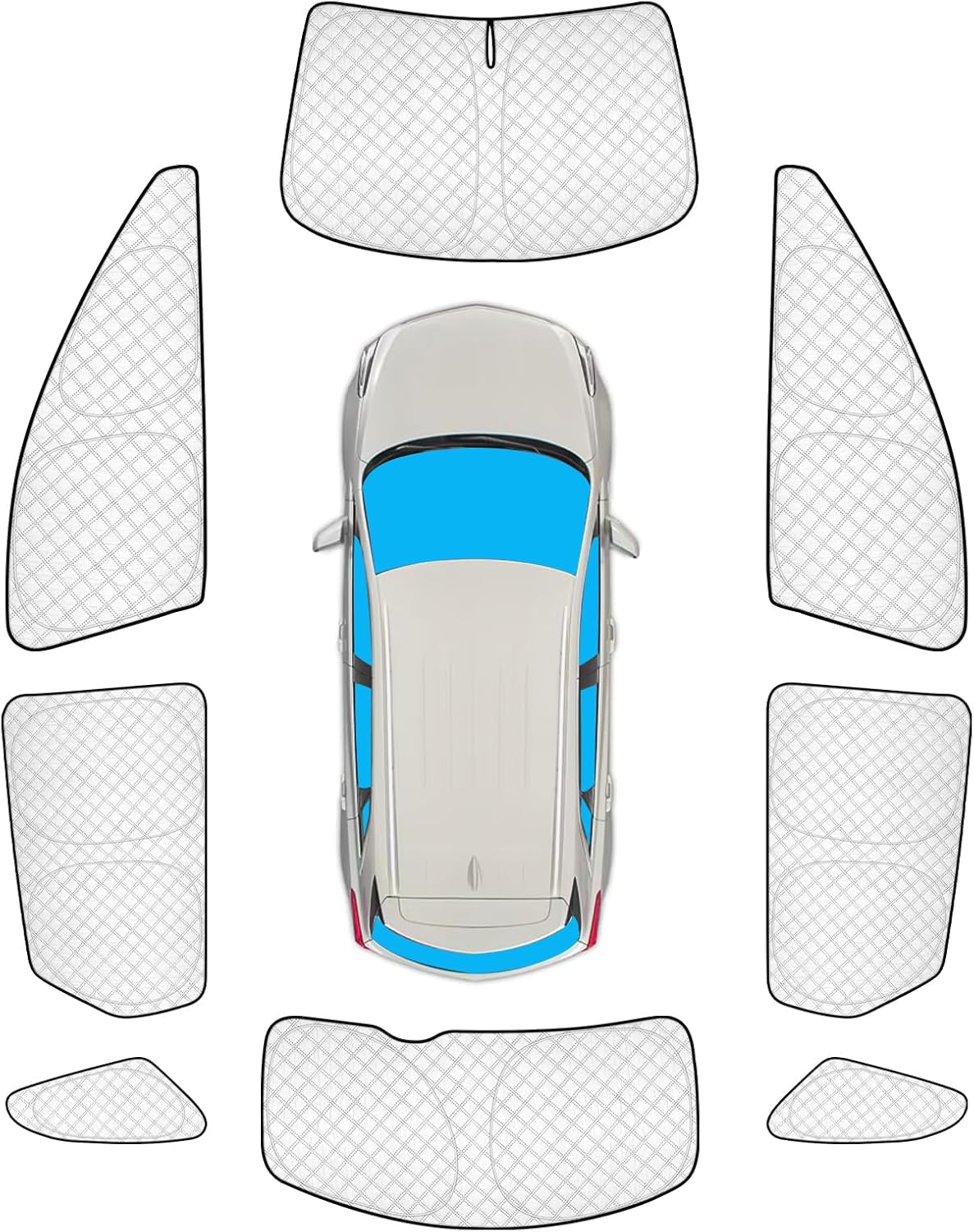 KMF 8pcs Thicken Full Window Sun Shades for Cadillac XT5
