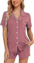 Pjmlifecoco Modal Pajamas for Women Set - Soft Short Sleeve Two-Piece