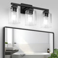 3-Light 19in Bathroom Vanity Light - Modern Matte Black
