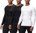 DEVOPS 3 Pack Men's UPF 50+ Long Sleeve Compression Shirts be
