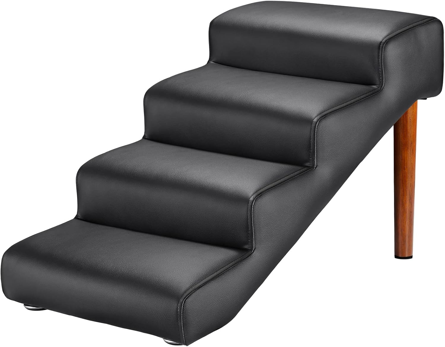 Senneny Black Faux Leather Dog Stairs for Easy Pet Access