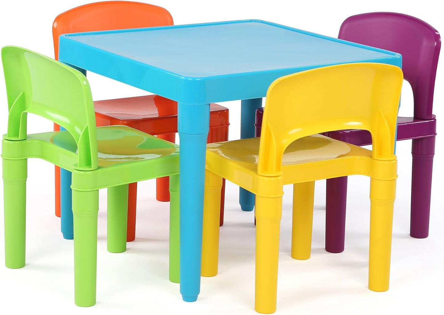 Humble Crew Plastic Table and 4 Chairs Set - Aqua Blue Fun