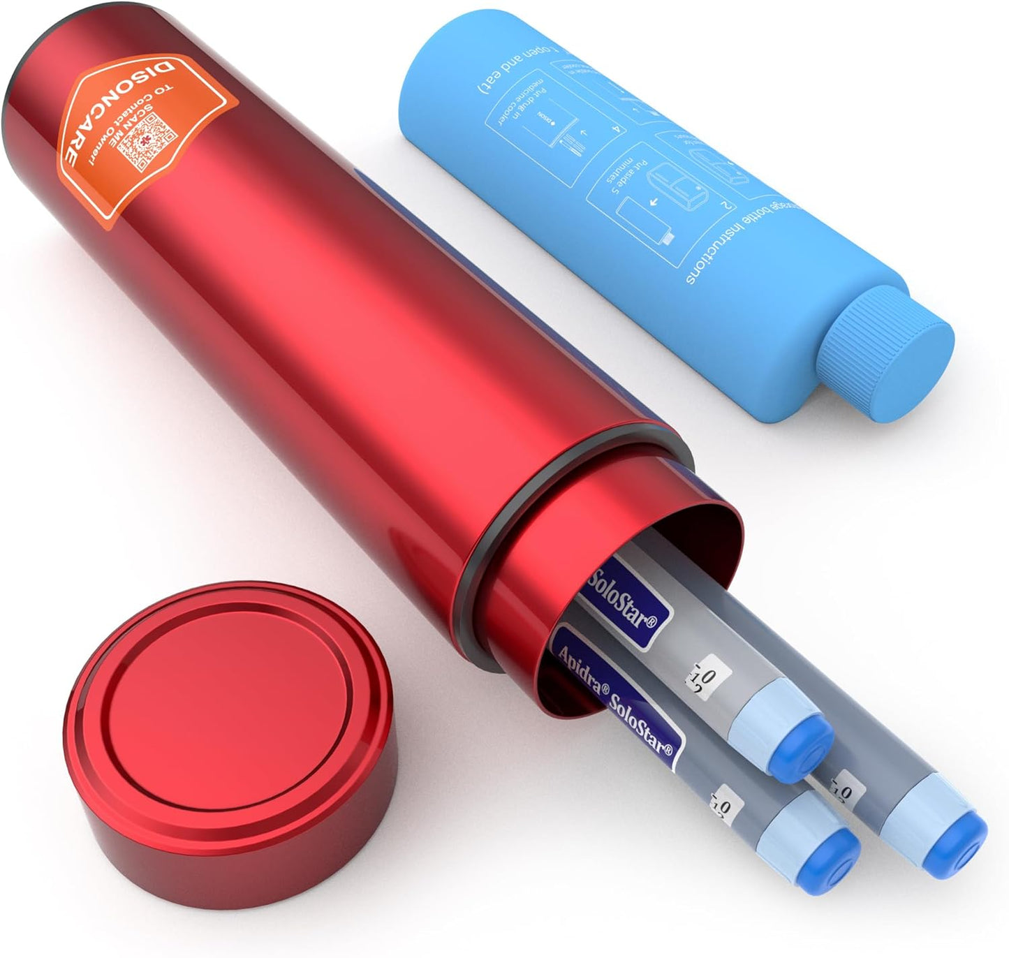 DISONCARE Odyssey 60H Insulin Pens Cooler Travel Case Red