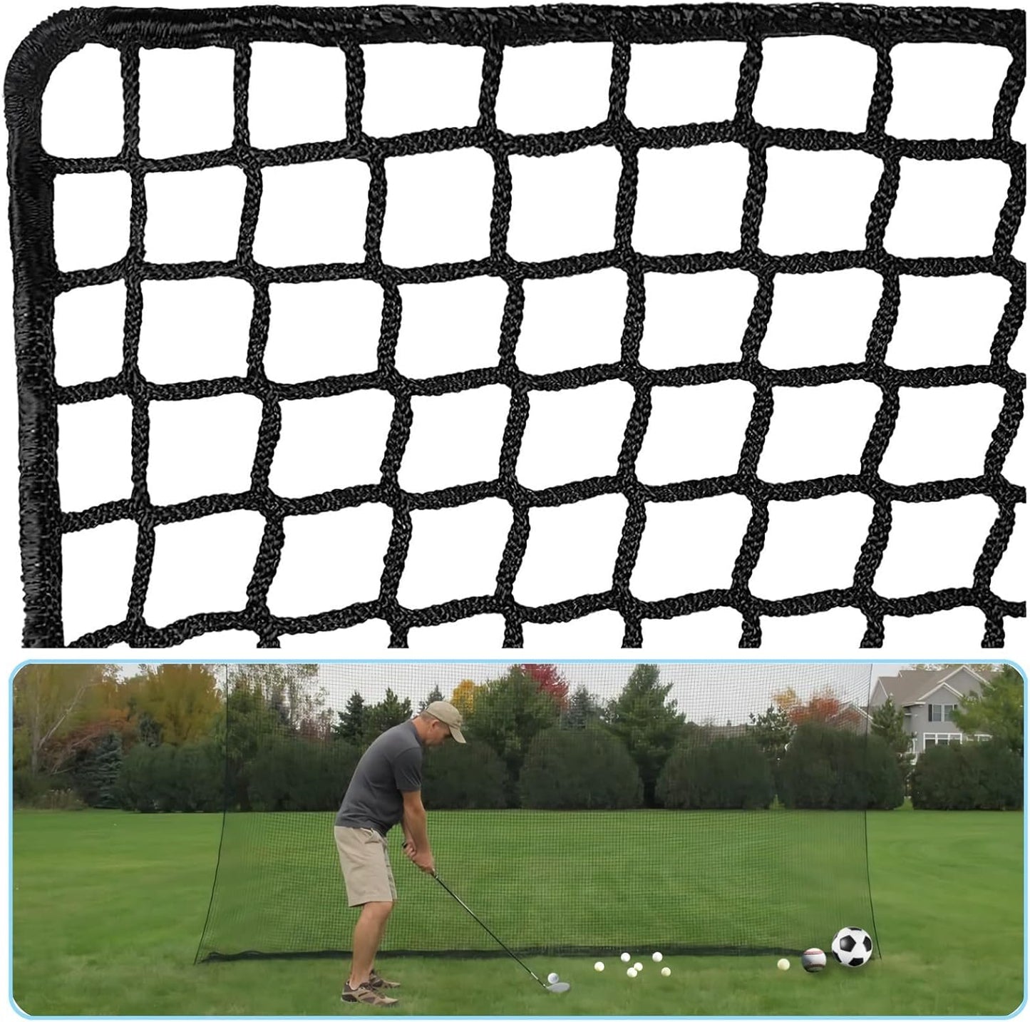 Golf Practice Net for All Sports - Heavy Duty Nylon Barrier Netting