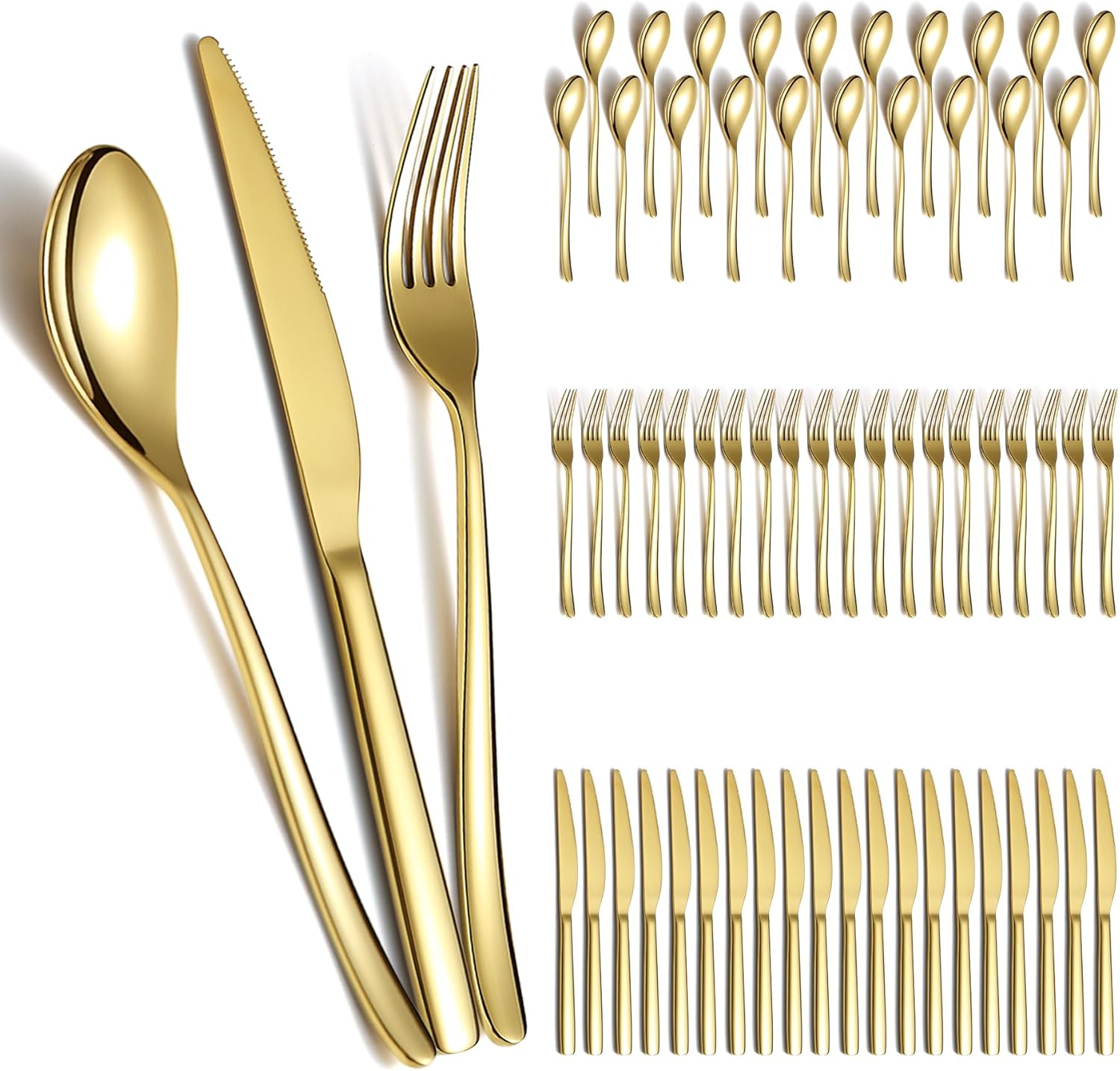 Berglander Gold Wedding Silverware Set for Elegant Dining