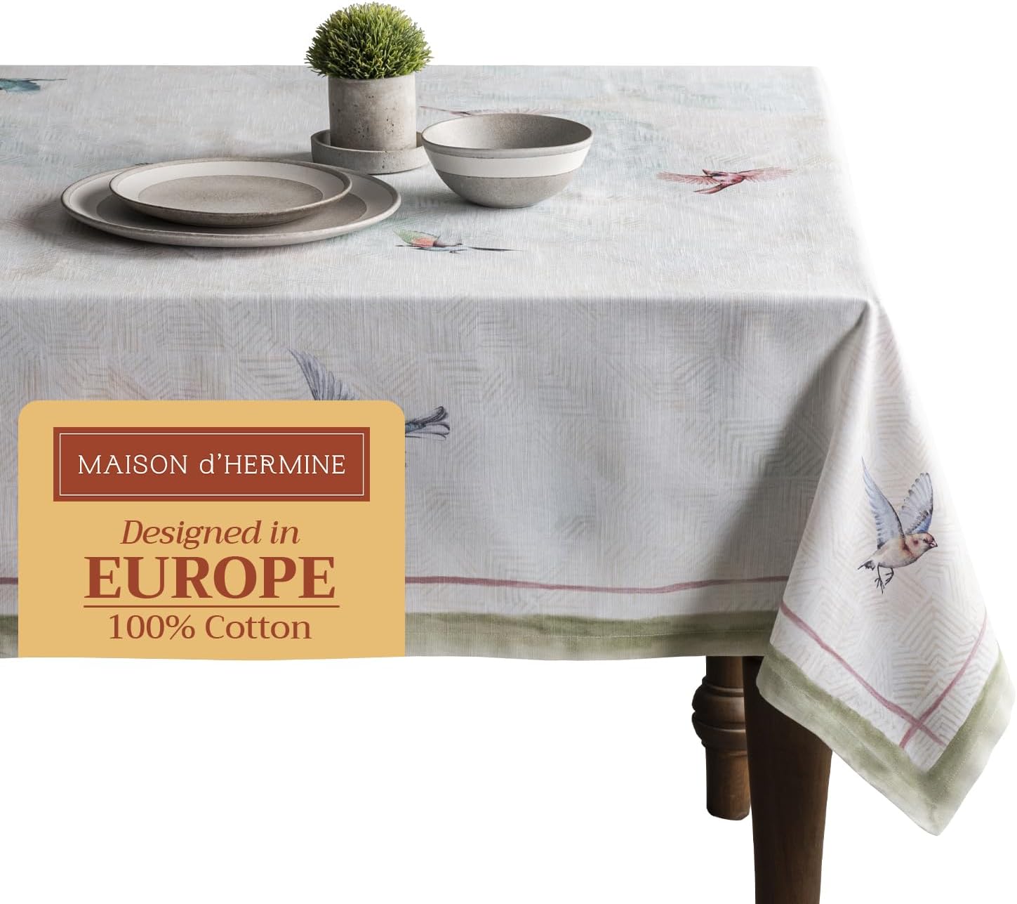 Maison d' Hermine Flying Birds Table Cloth for Elegant Dining