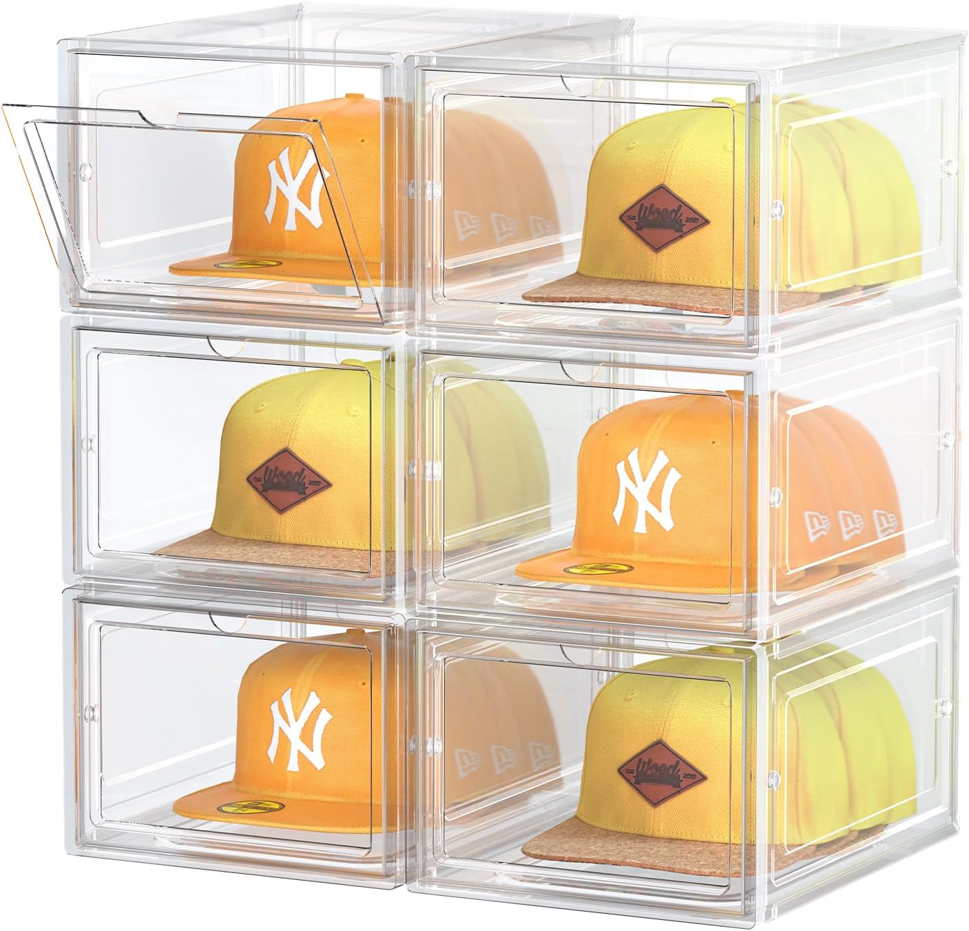 Hat Organizer Box for Baseball Caps - Clear Storage Solution
