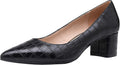 Womens Chunky Low Block Heels Pointed Toe Pumps - Dress Friendly