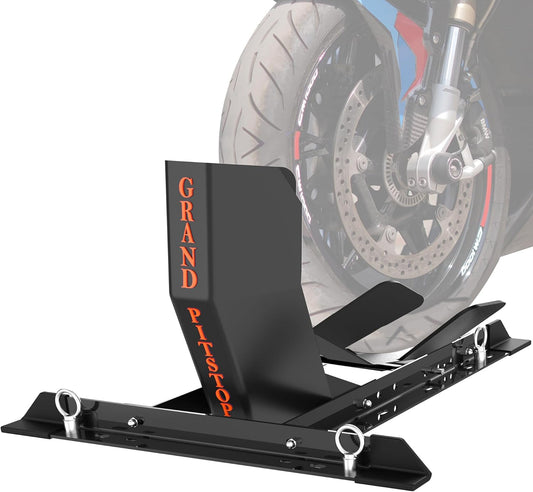 GRAND PITSTOP Universal Wheel Chock for Motorcycle Storage