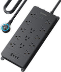 TROND 360 Rotating Flat Plug Surge Protector Power Strip - 13-Outlets