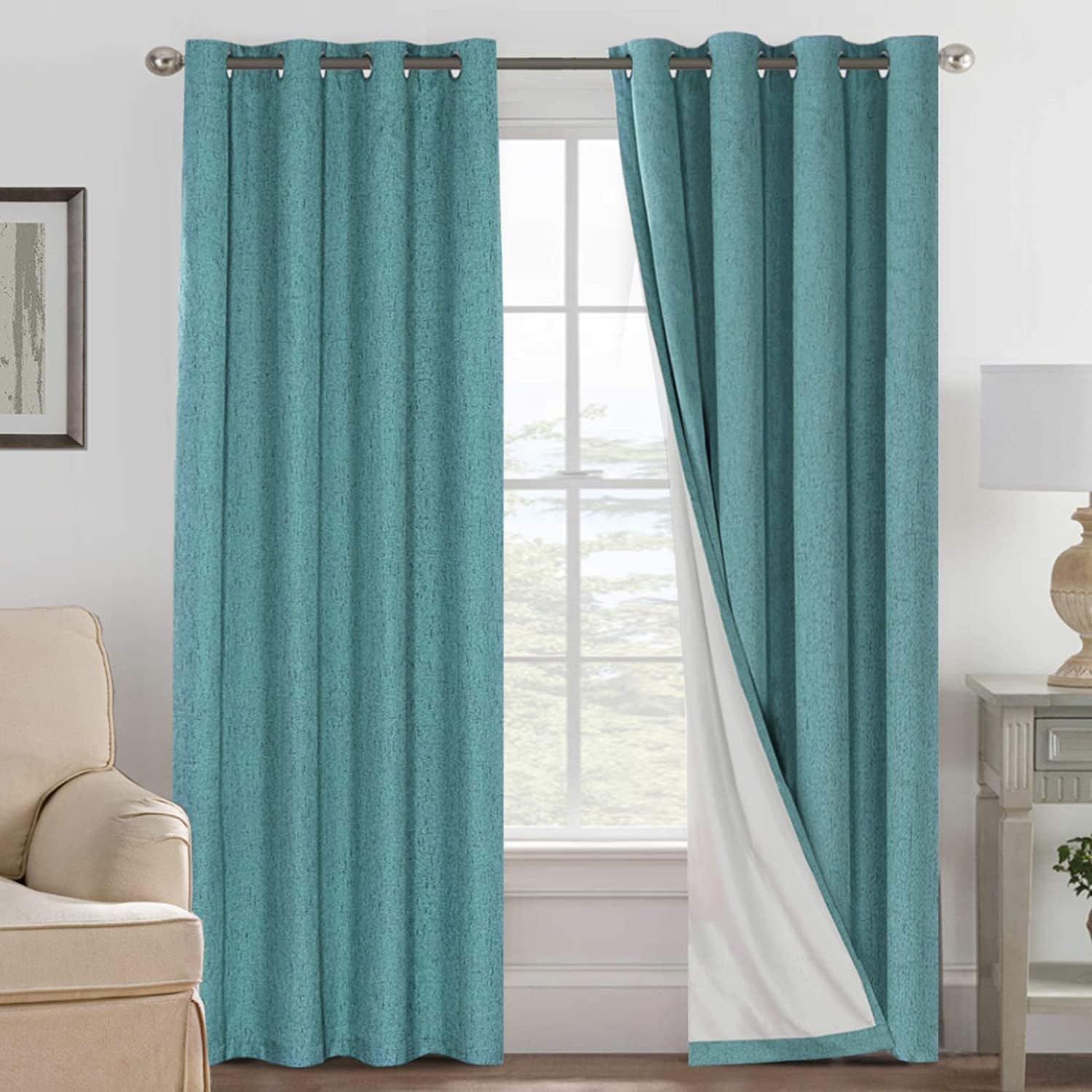 H.VERSAILTEX Linen Blackout Curtains for Total Light Control