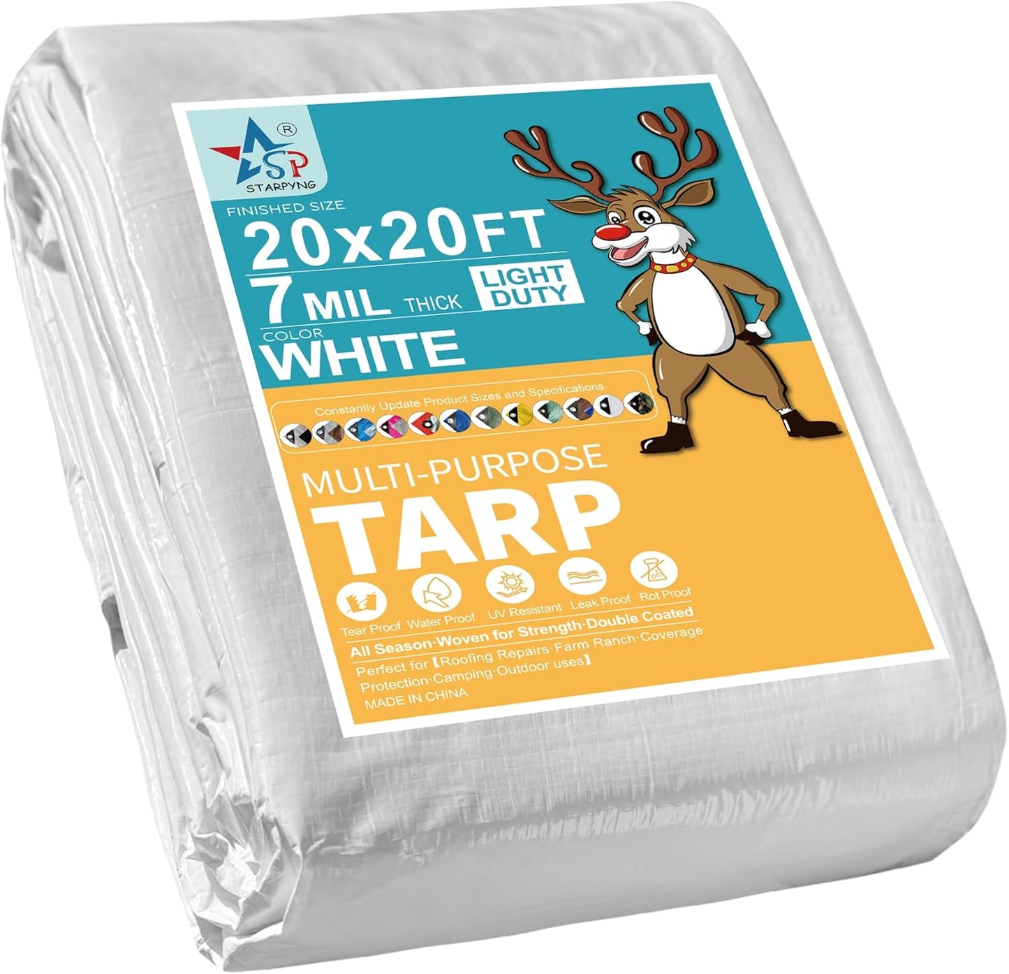 STARPYNG 20x20 Feet Waterproof Tarp - Durable and Versatile Cover