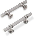 3 in Cabinet Pulls 10 Pack Brushed Satin Nickel - Durable Knurled