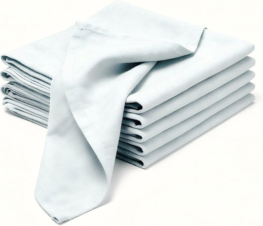 100% Pure Linen Napkins Set of 6 Baby Blue for Elegant Dining