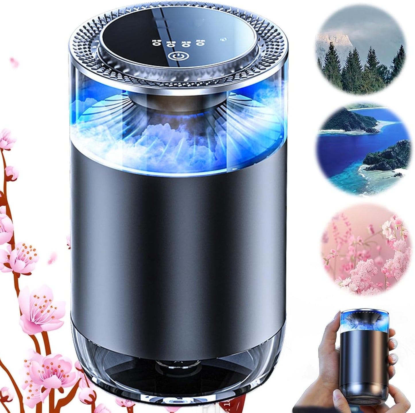 Rechargeable Smart Car Air Freshener - Cherry Blossom Scent