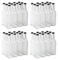Clear Glass Bordeaux 750ml Wine Bottles with 28mm Black Screw Lids