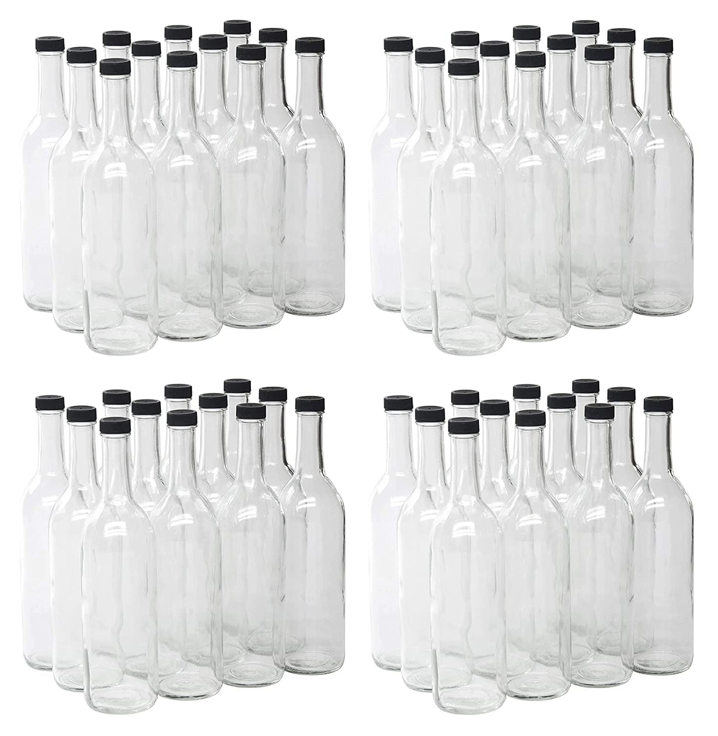 750ml Clear Glass Bordeaux Wine Bottles with Screw-Top Lids