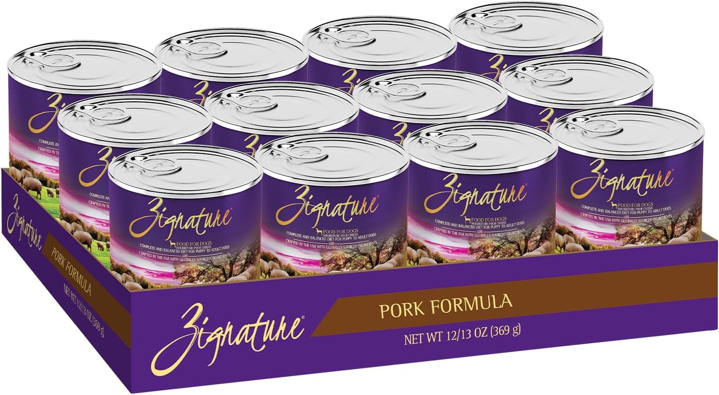 Zignature Pork Limited Ingredient Wet Dog Food - 13oz Case