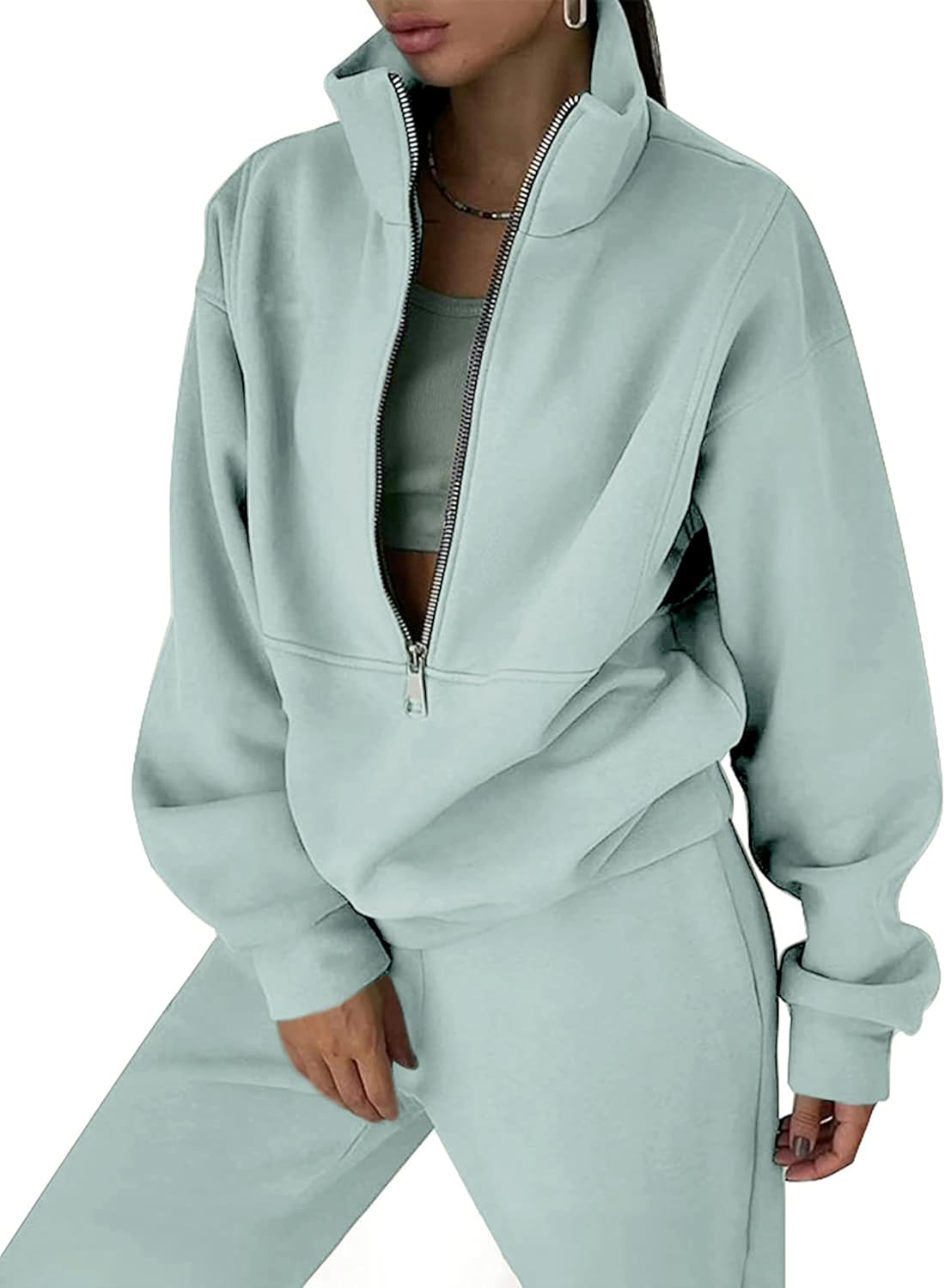 Himosyber Women Sweatsuits Half Zip Fleece Joggers Set Review