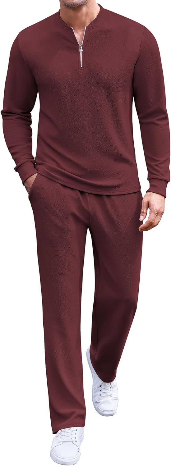 COOFANDY Men's 2 Piece Tracksuit Set for Athletic Comfort