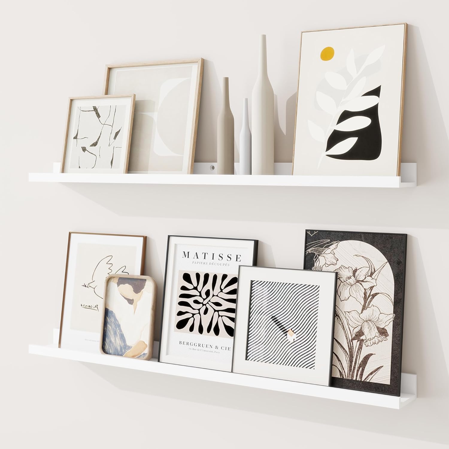 RICHFOCUS Picture Ledge Shelf Set of 2 for Stylish Wall Decor