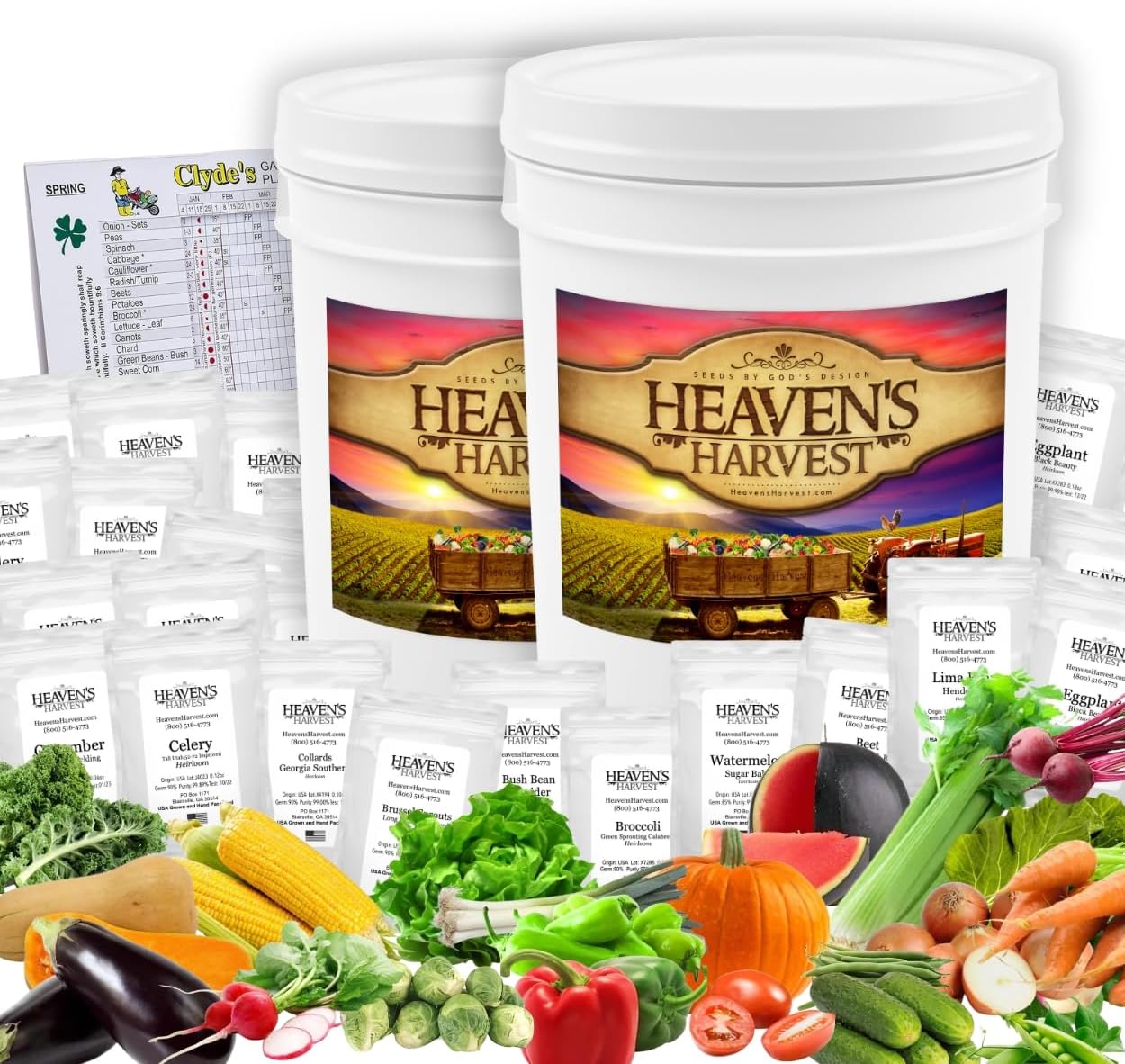 Heirloom Vegetable Survival Seed Kit for Long-Term Food Storage