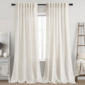 Back Tab Linen Curtains 96 in 2 Panels Set - Light Filtering Privacy