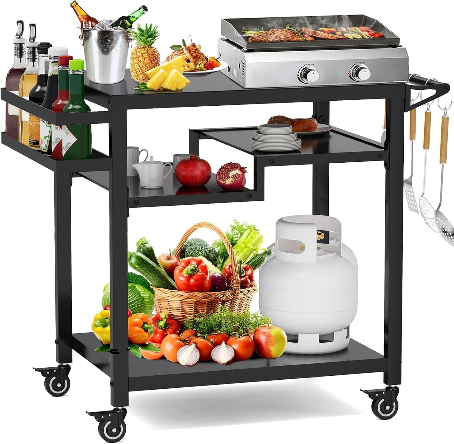 Outdoor Grill Table for Multi-Function Cooking and Prep Needs