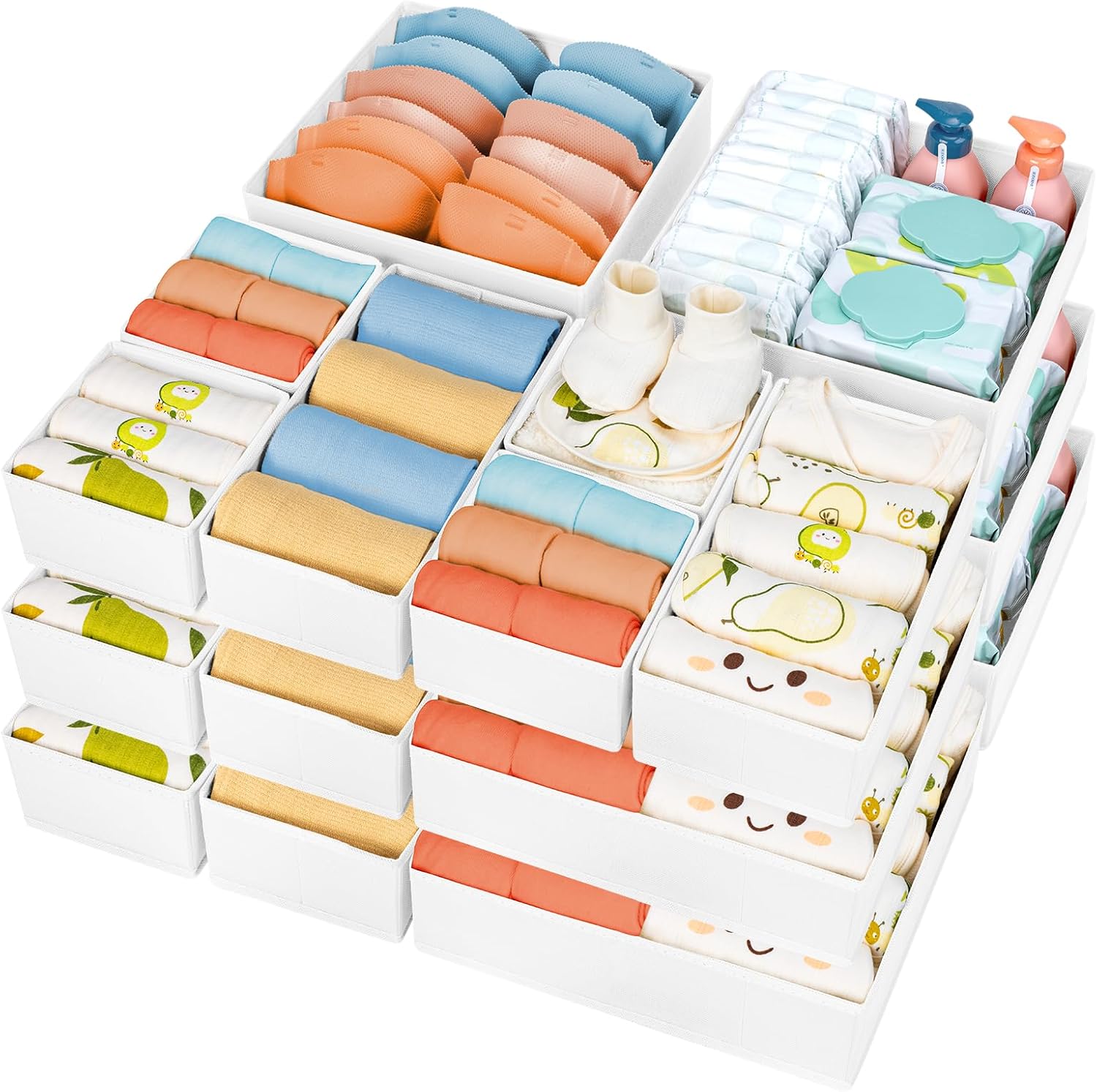 DIMJ Drawer Organizer Clothes Set of 18 for Neat Storage