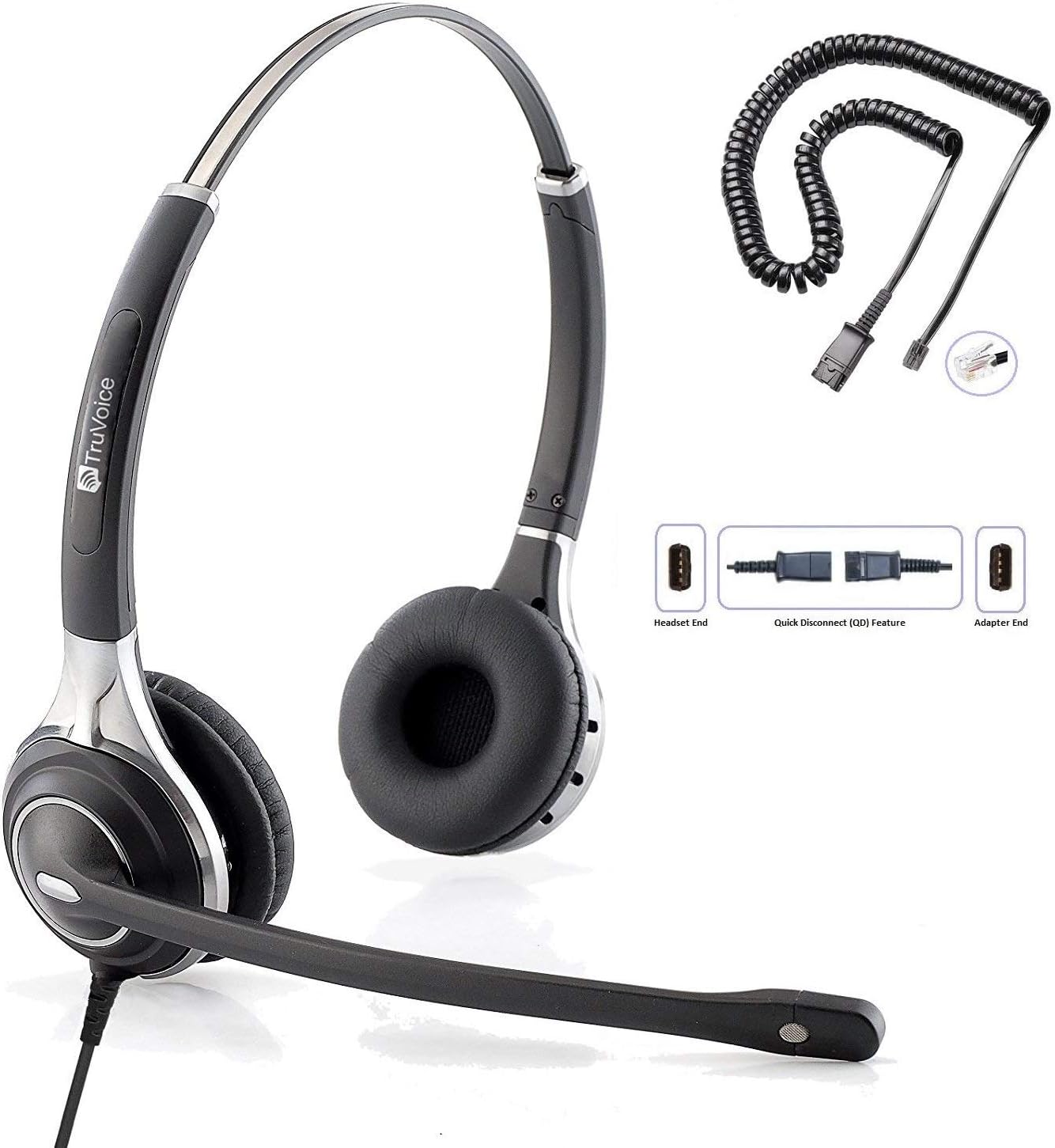 TruVoice HD-750 Premium Office Headset with Noise Canceling Mic