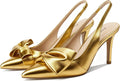 Women's Slingback Bow Pointed Toe Pumps 3.3in Heel - Evening Ready