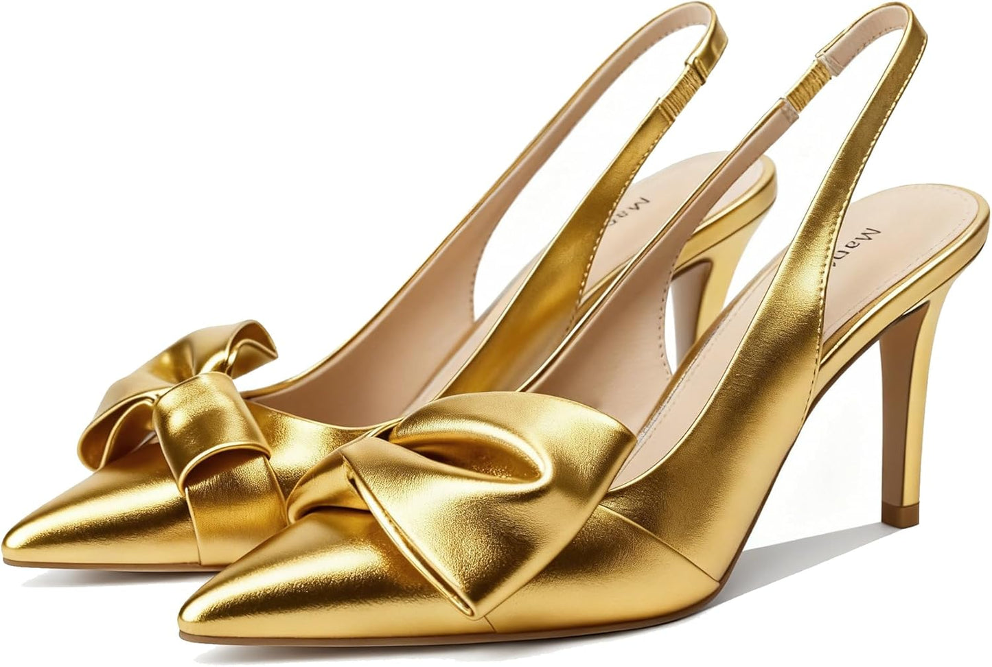 Women's Slingback Heels with Bow Pointed Toe Pumps for Style
