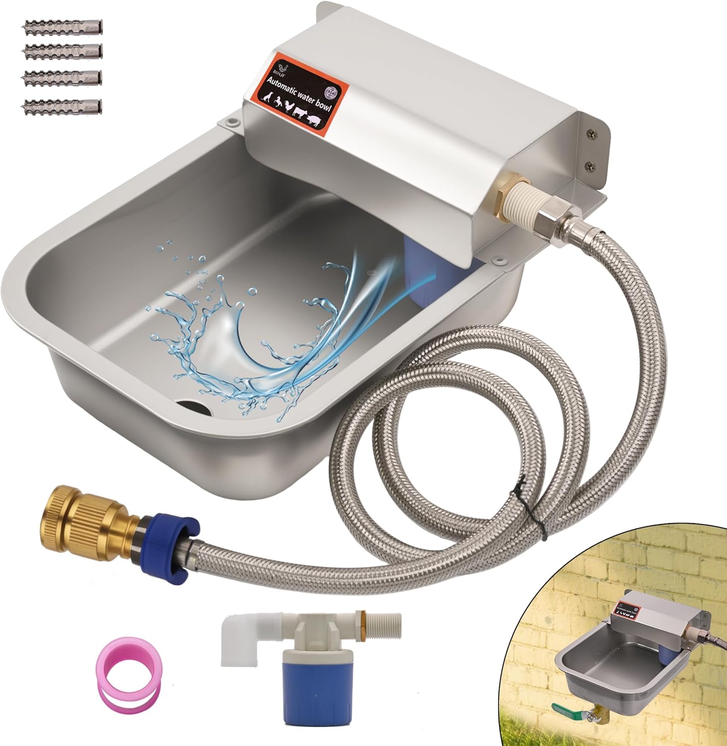 Automatic Dog Water Bowl with Drainage System for Small Pets