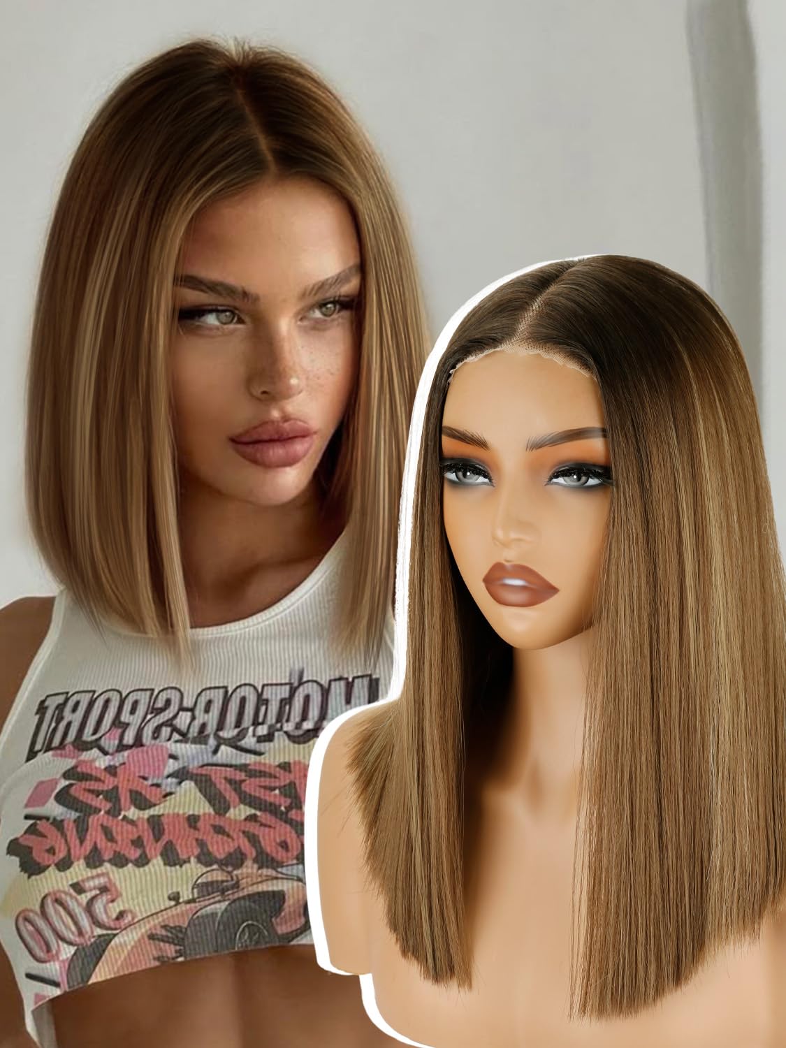 NOSTALGIA Short Straight T Part HD Lace Front Wigs for Daily Use