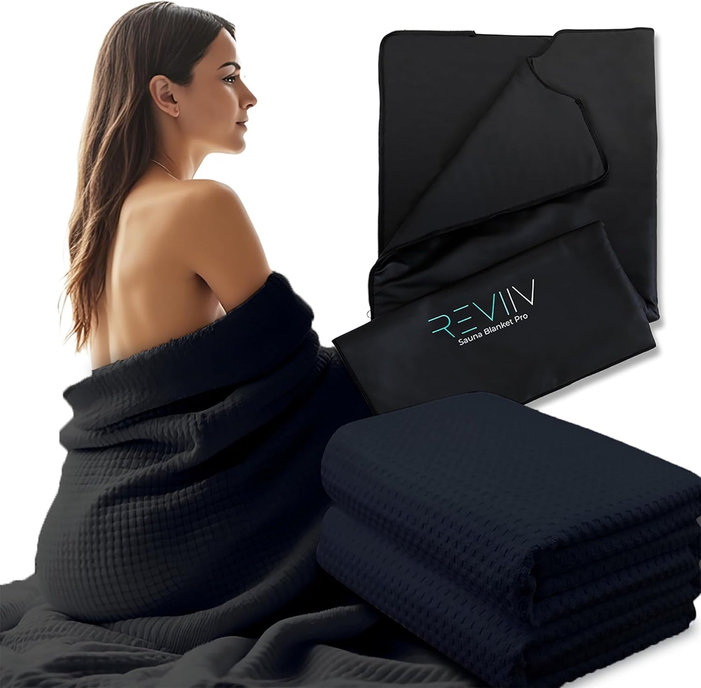 Sauna Blanket Insert Towel 2 Pack Soft Cotton Waffle Comfort