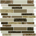 Peel and Stick Tile Backsplash 10-Sheet Pack - Durable Brown PVC Tile