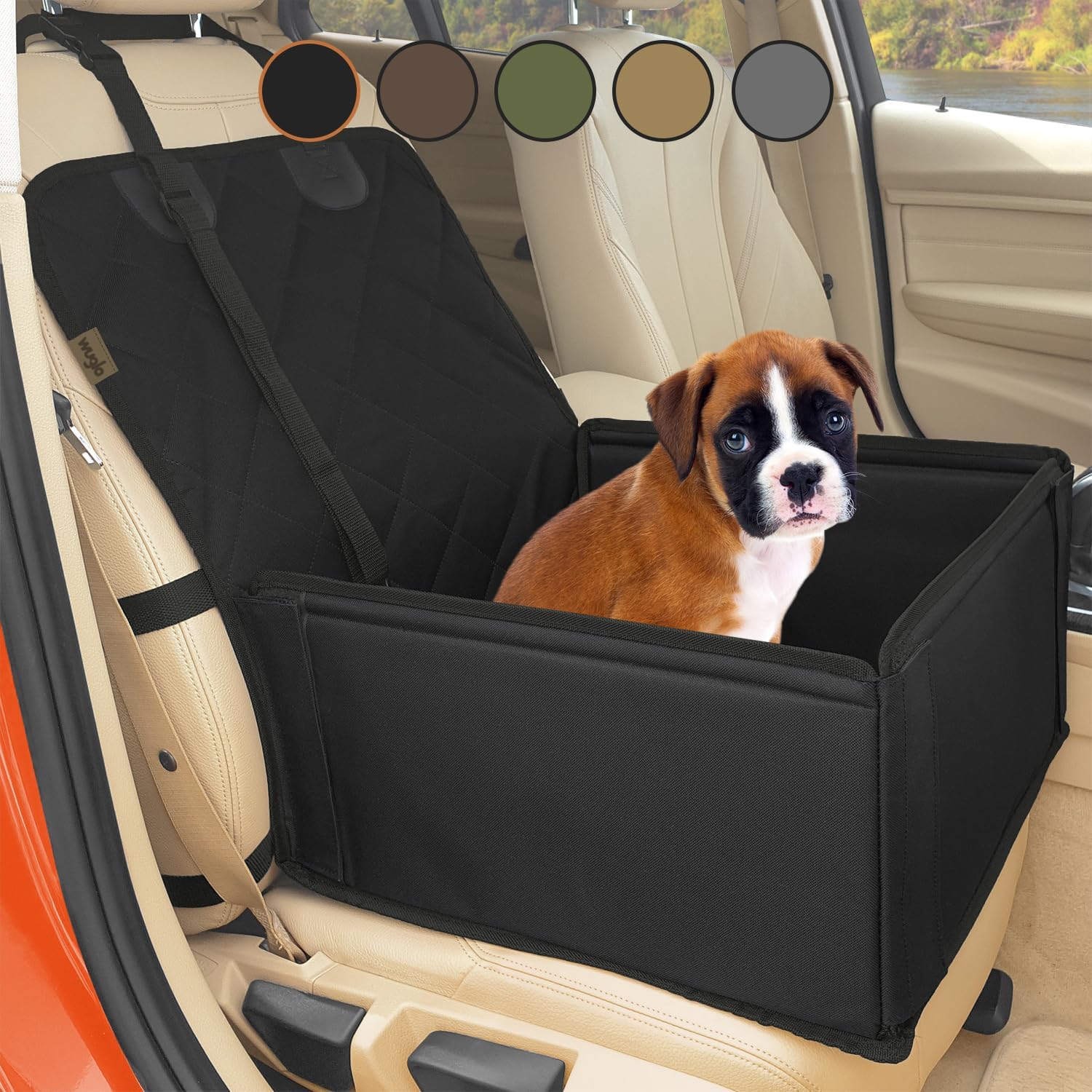 Sturdy Waterproof Dog Car Seat by Wuglo - Secure Travel for Small to Medium Dogs