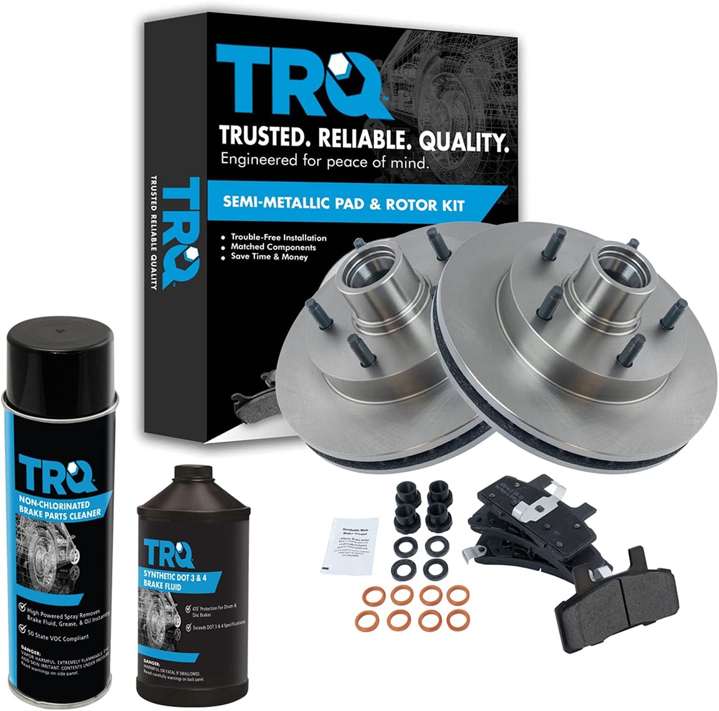 TRQ Front Brake Pad & Rotor Kit for 1994-1999 Dodge Ram 1500