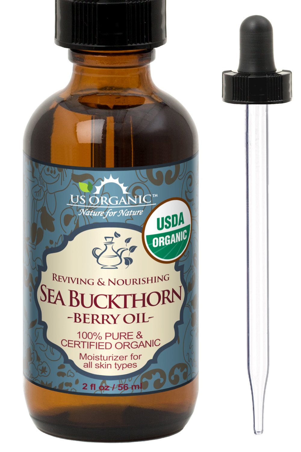 US Organic Sea Buckthorn Berry Oil for Skin and Hair Care