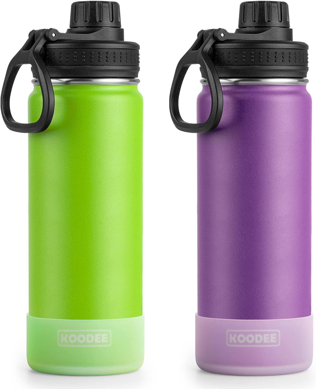 koodee Water Bottle 2 Pack - Insulated Sports Metal Flask