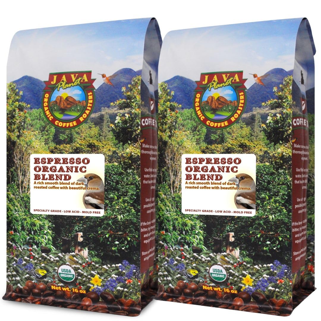 Low Acid Organic Coffee Whole Bean Espresso Blend by Java Planet