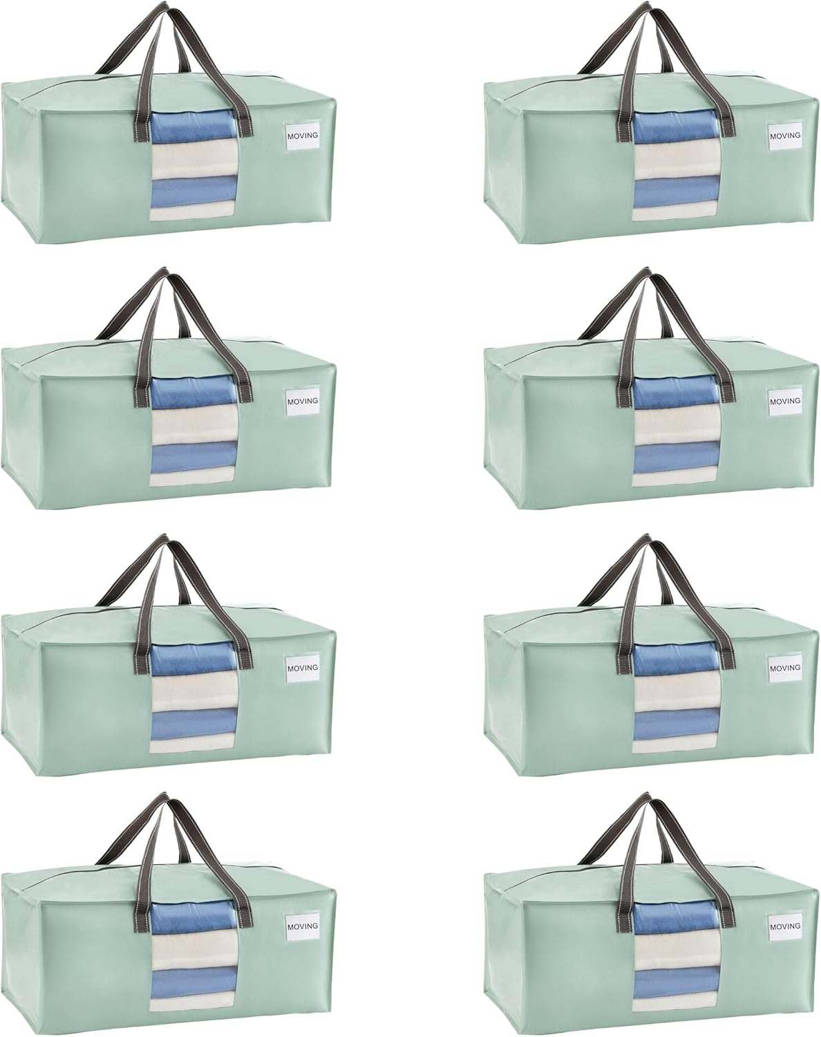 VENO 8 Pack Moving Bags - Heavy-Duty Storage Totes for Easy Moves