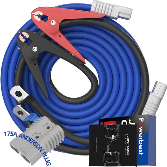Heavy Duty Jumper Cables 1 Gauge 30 Feet 900Amp for Vehicles