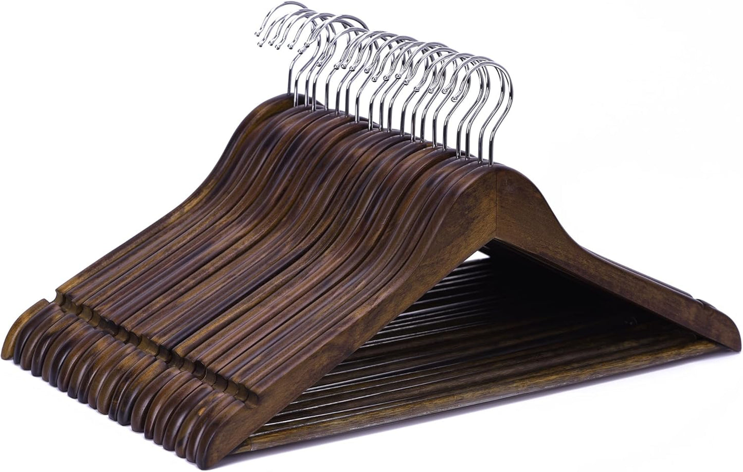 Wooden Coat Hangers 20 Pack High Grade Wood Suit Hangers