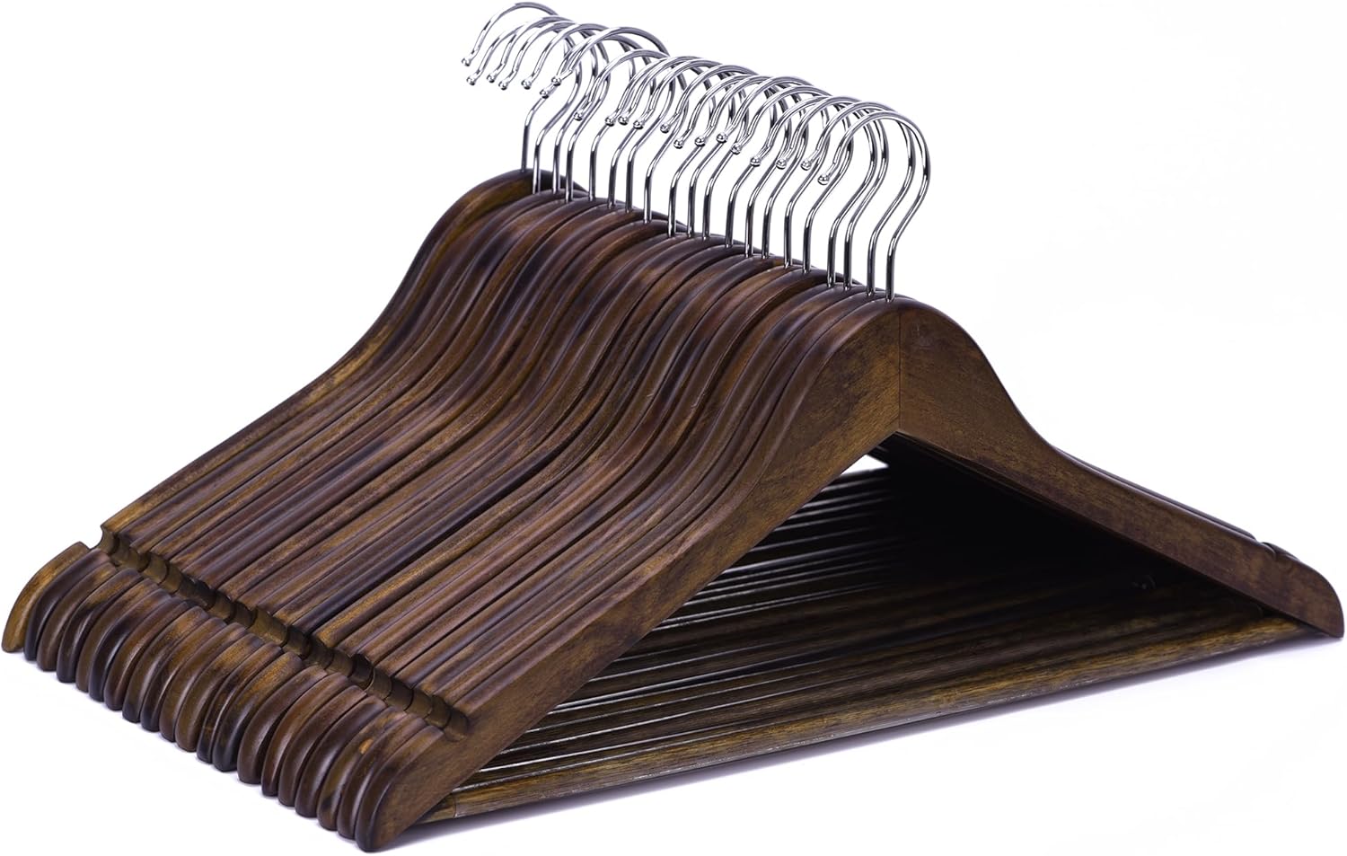 Wooden Coat Hangers 20 Pack High Grade Wood Suit Hangers
