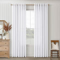 80 Inches Long White Linen Curtains by DUKIYO for Living Room