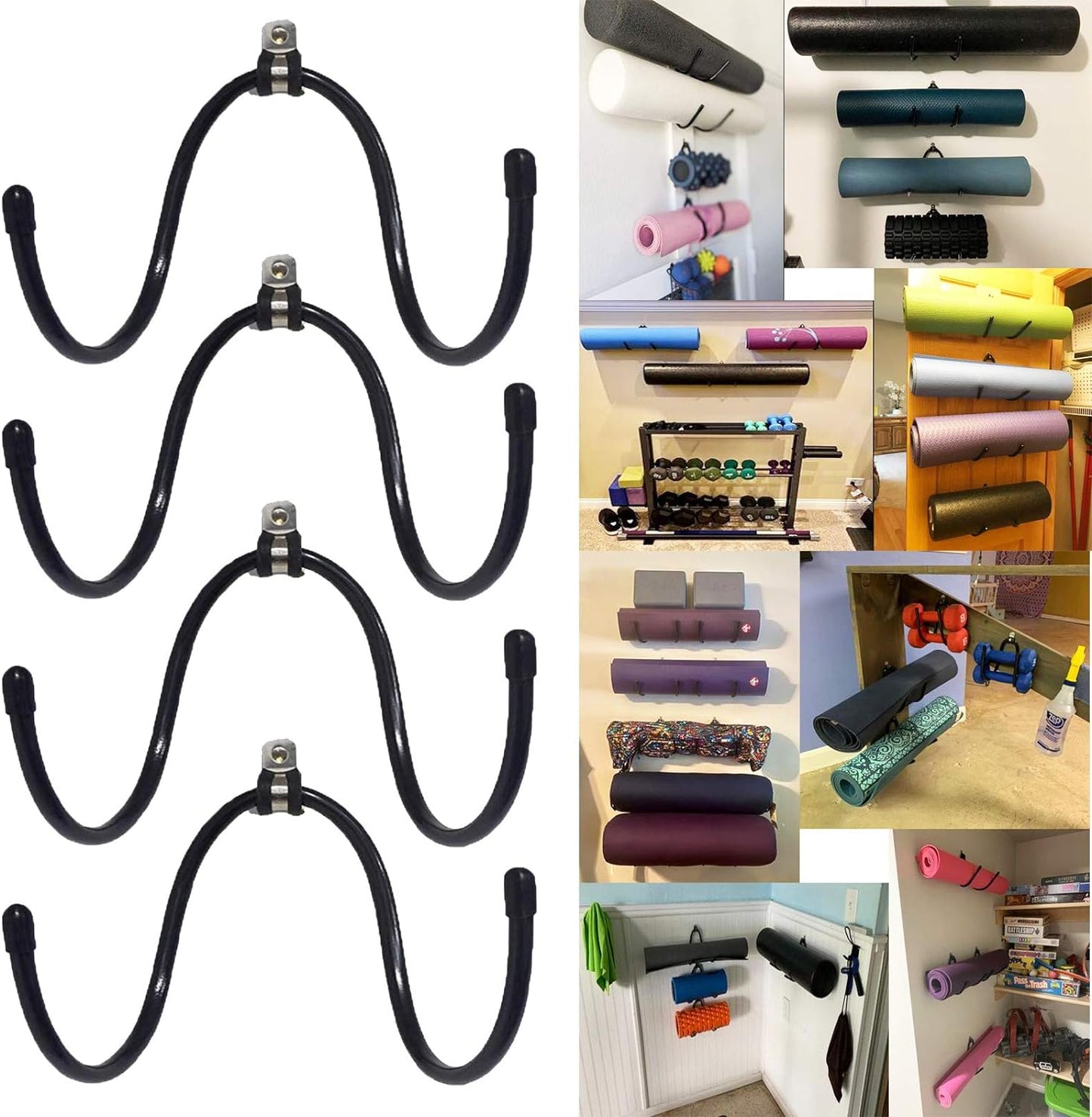 Space-Saving Yoga Mat & Foam Roller Rack - Upgrade Your Storage