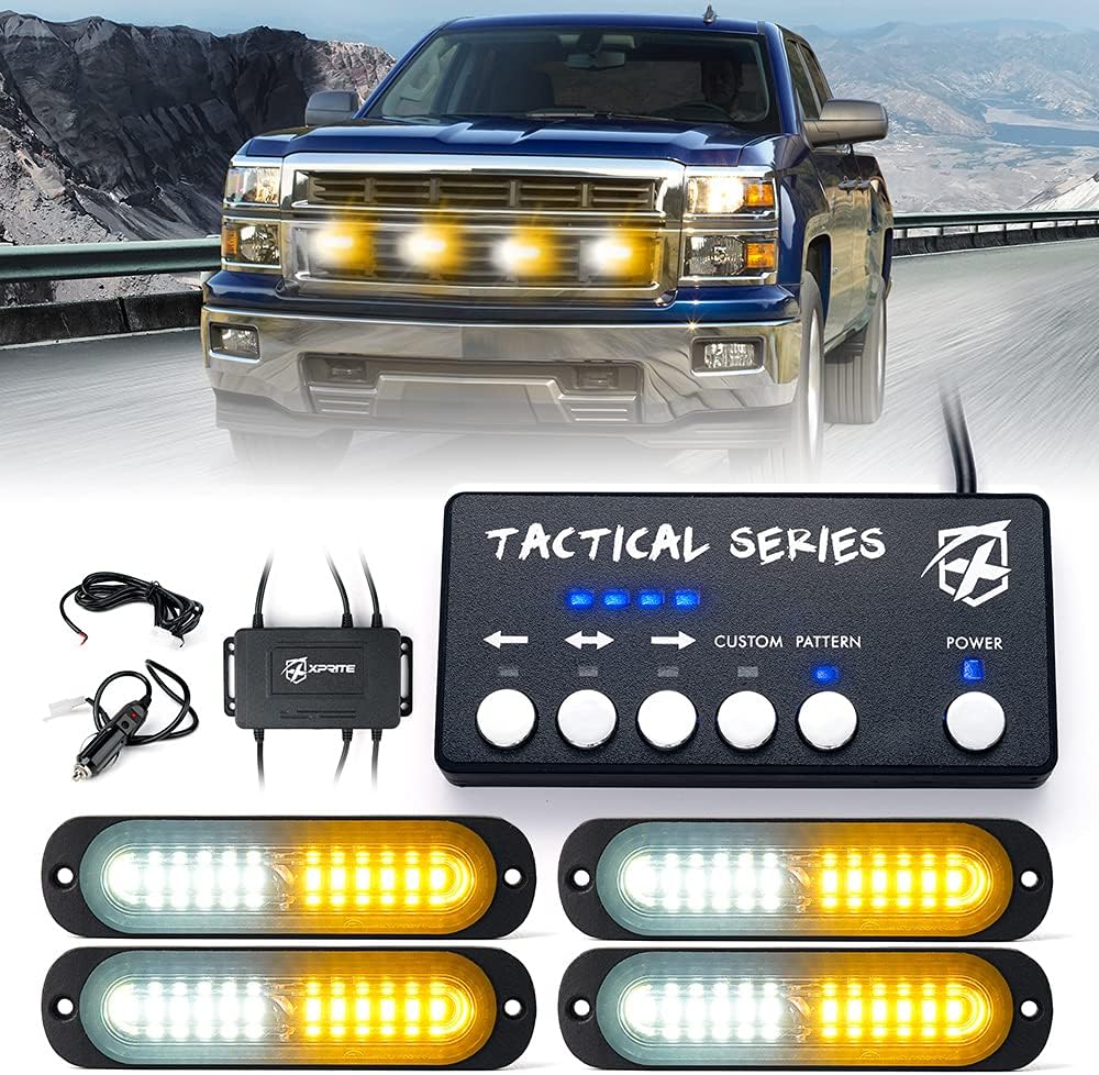 Xprite LED Surface Mount Strobe Lights Kit for Emergency Vehicles
